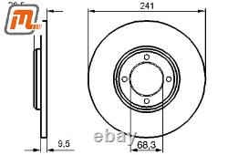 2 Brake Discs Front Ohc 1,3l (ø = 241 Mm) Ford Capri Mk1 08/72-12/73